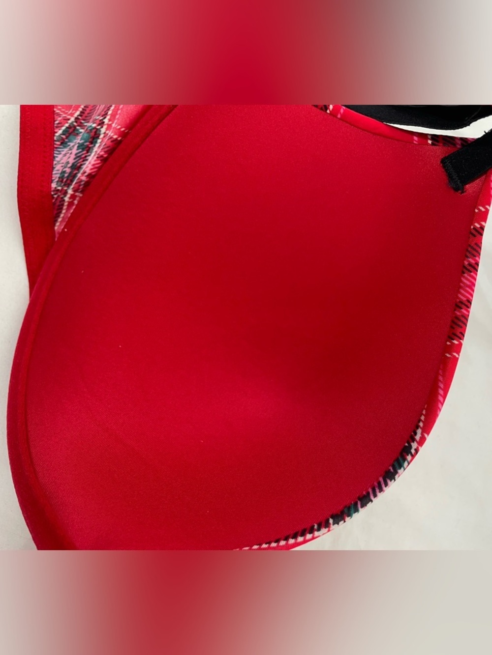 Victoria’s Secret Red Plaid Push-Up Bra 34DD | Tartan Holiday Lingerie Underwire - Picture 5 of 5
